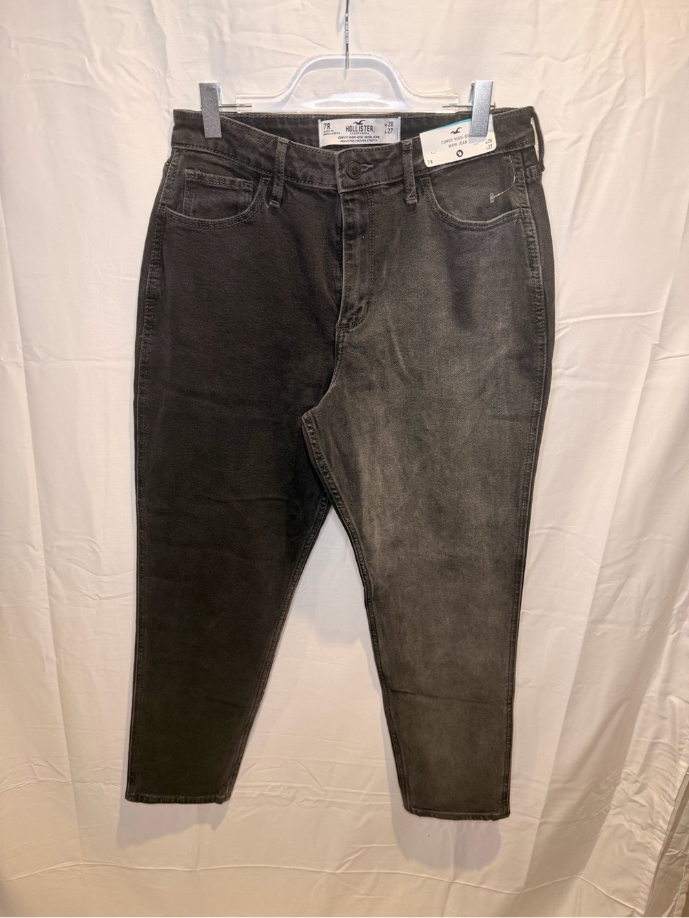 Hollister Women's Straight Leg Washed Black Jeans